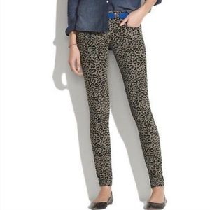FINAL SALE Madewell Leopard Print Corduroy Skinny Pants Size 27x32